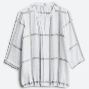 Stitch Fix 41 Hawthorn Juanis Pleat Detail Gathering Hem Blouse NWT Sz M